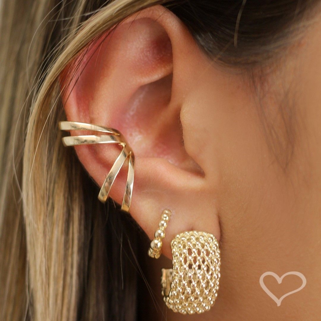 Piercing de Encaixe Duplo Piuka Nádia Folheado a Ouro 18k