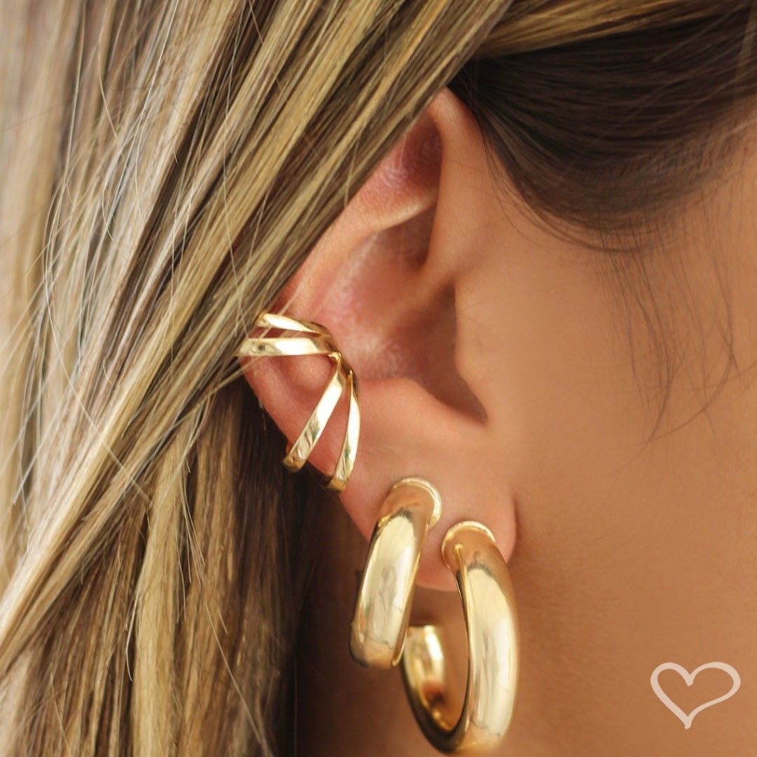 Piercing de Encaixe Duplo Piuka Nádia Folheado a Ouro 18k