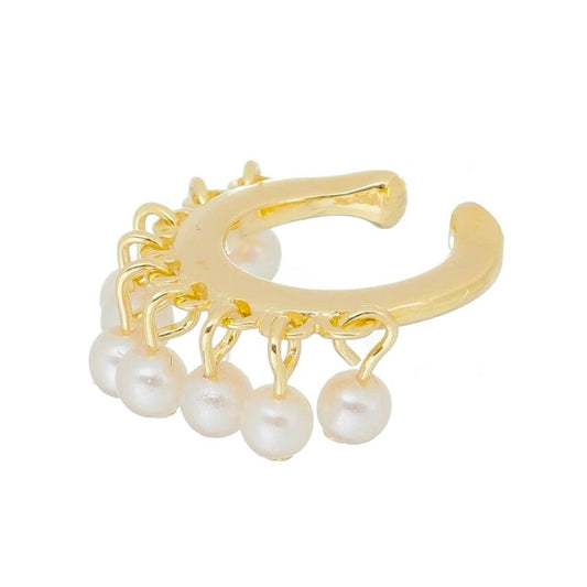 Piercing de Encaixe Piuka Tita Pérolas Folheado em Ouro 18k