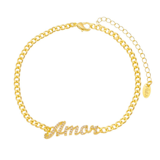Pulseira Folheada a Ouro 18k Amor