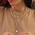 Escapulário Piuka Sagrado Coração de Jesus e Nossa Senhora do Carmo Madrepérola Folheado a Ouro 18k