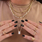 Escapulário Piuka Sagrado Coração de Jesus e Nossa Senhora do Carmo Madrepérola Folheado a Ouro 18k