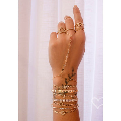 Pulseira Piuka Hana Letra Inicial Zircônias Folheada a Ouro 18k