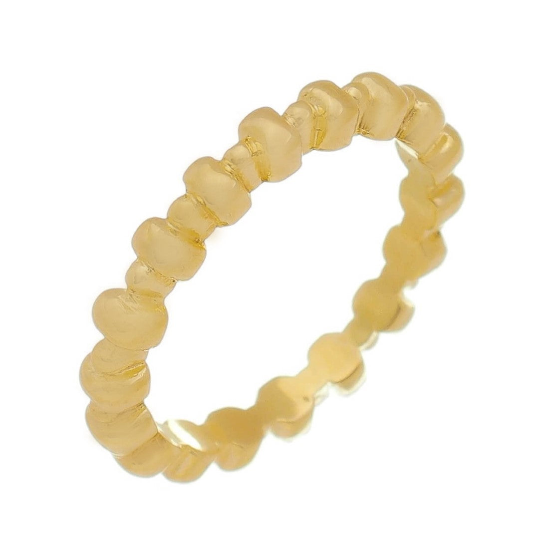 Anel Mini Retangulos e Bolinhas Folheado a Ouro 18k Jasmine