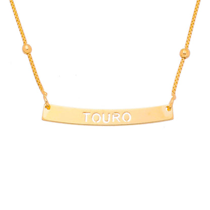 Colar de Signos Plaquinha Folheado a Ouro 18k