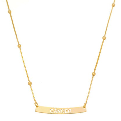Colar de Signos Plaquinha Folheado a Ouro 18k