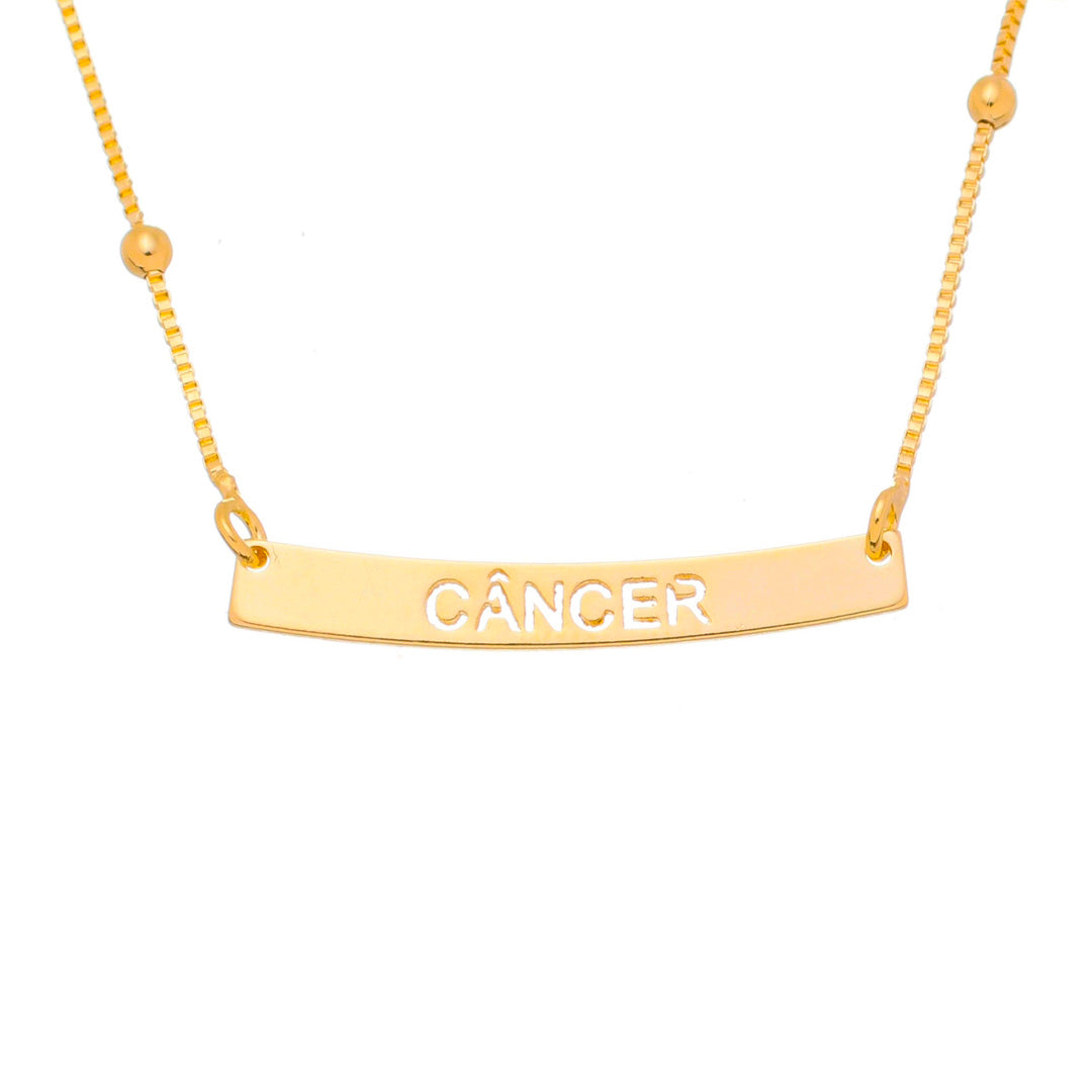 Colar de Signos Plaquinha Folheado a Ouro 18k