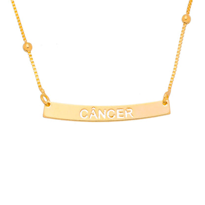 Colar de Signos Plaquinha Folheado a Ouro 18k