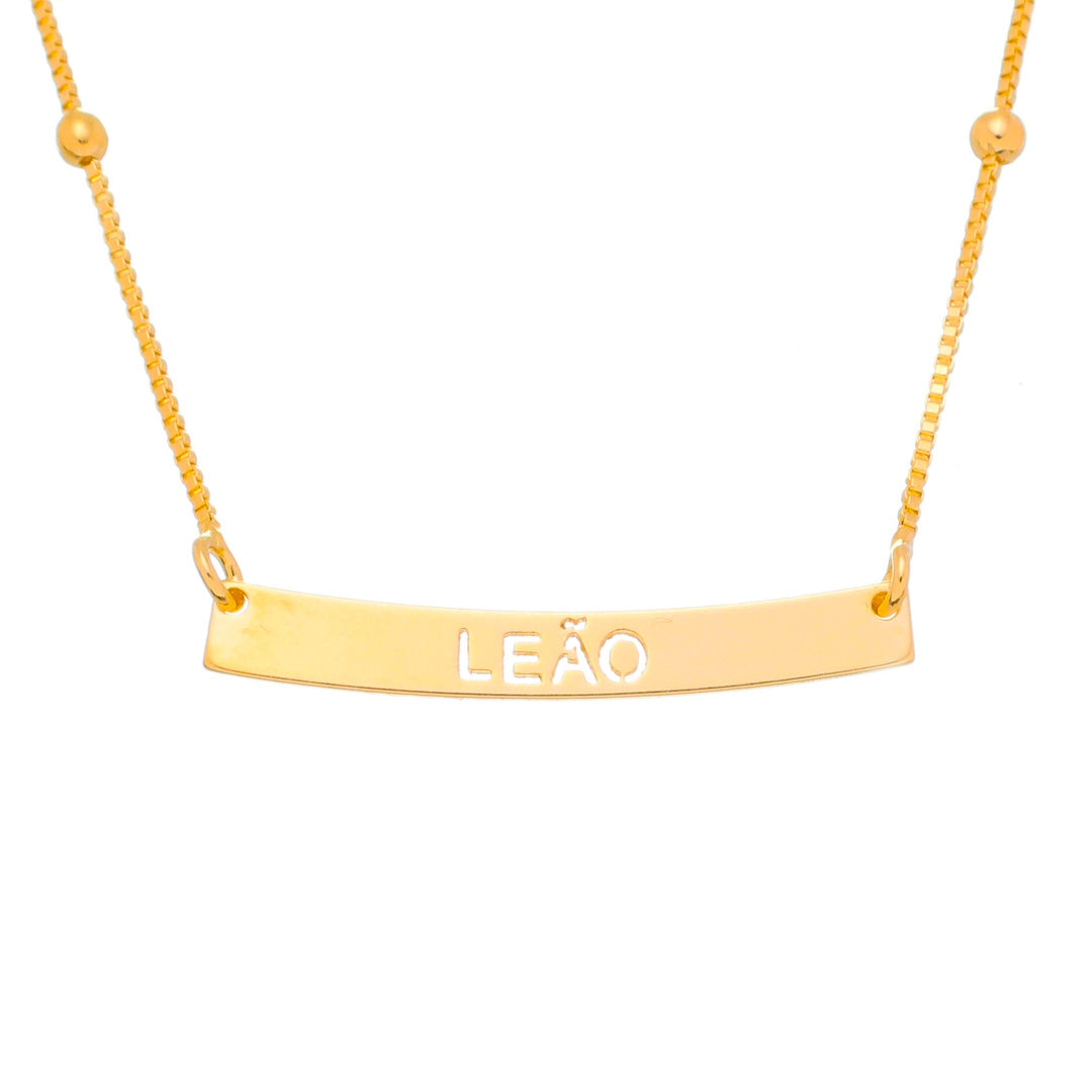 Colar de Signos Plaquinha Folheado a Ouro 18k