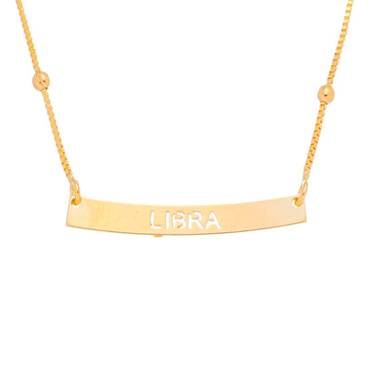 Colar de Signos Plaquinha Folheado a Ouro 18k