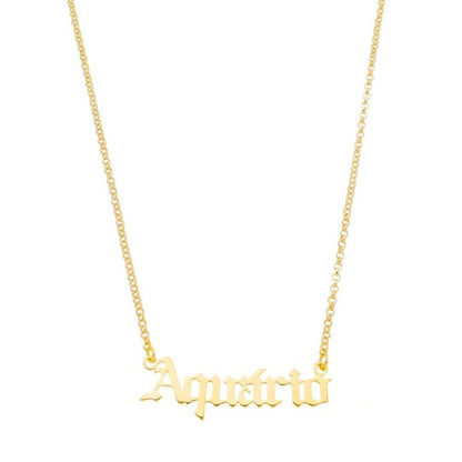 Colar de Signos Manuscrito Folheado a Ouro 18k