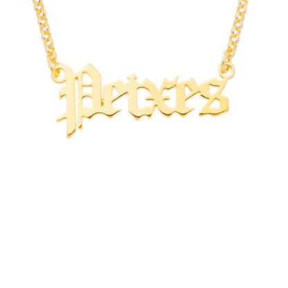 Colar de Signos Manuscrito Folheado a Ouro 18k
