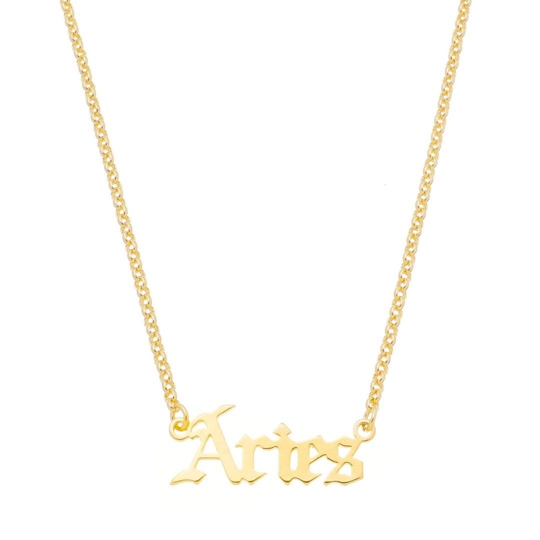 Colar de Signos Manuscrito Folheado a Ouro 18k
