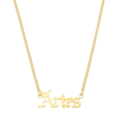Colar de Signos Manuscrito Folheado a Ouro 18k
