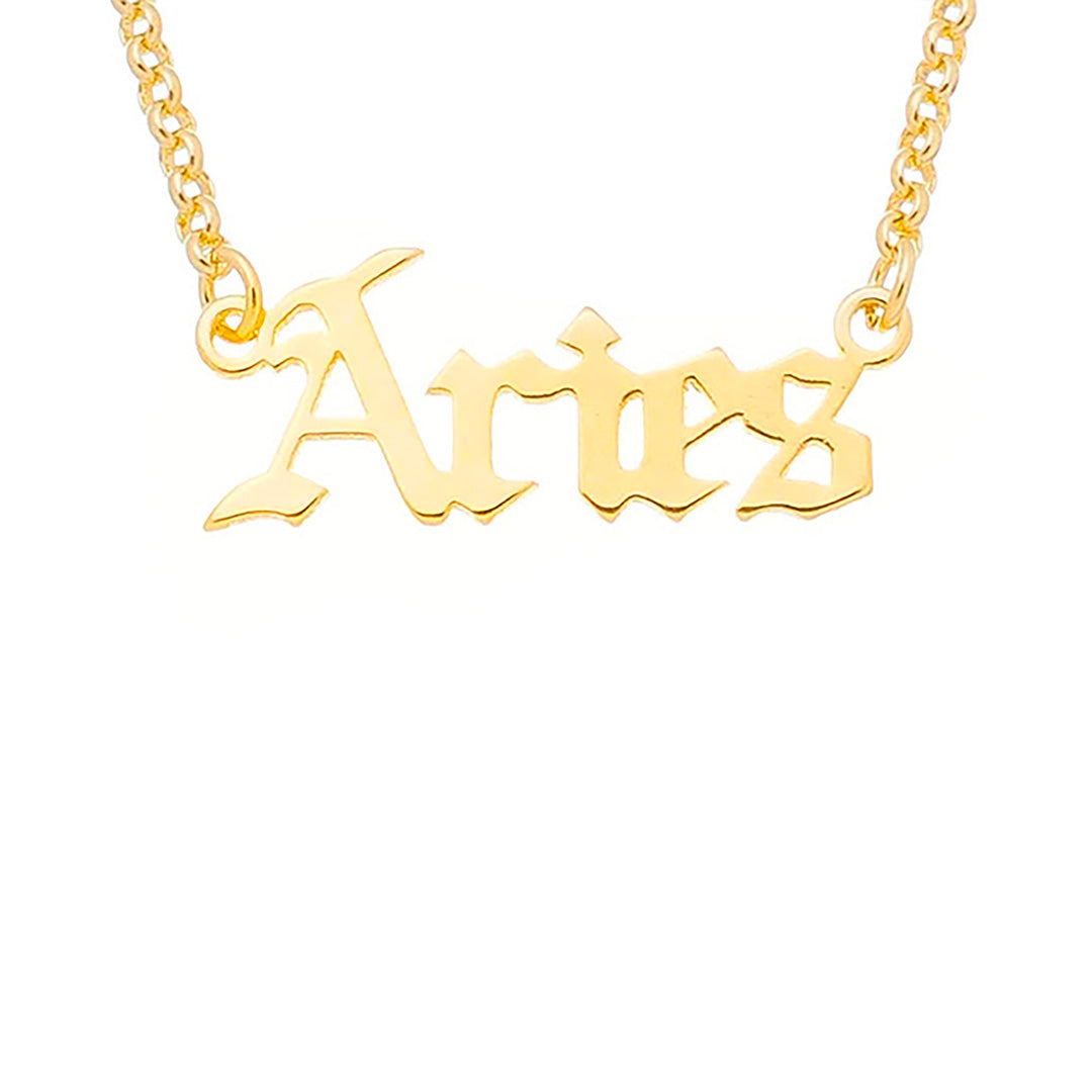 Colar de Signos Manuscrito Folheado a Ouro 18k