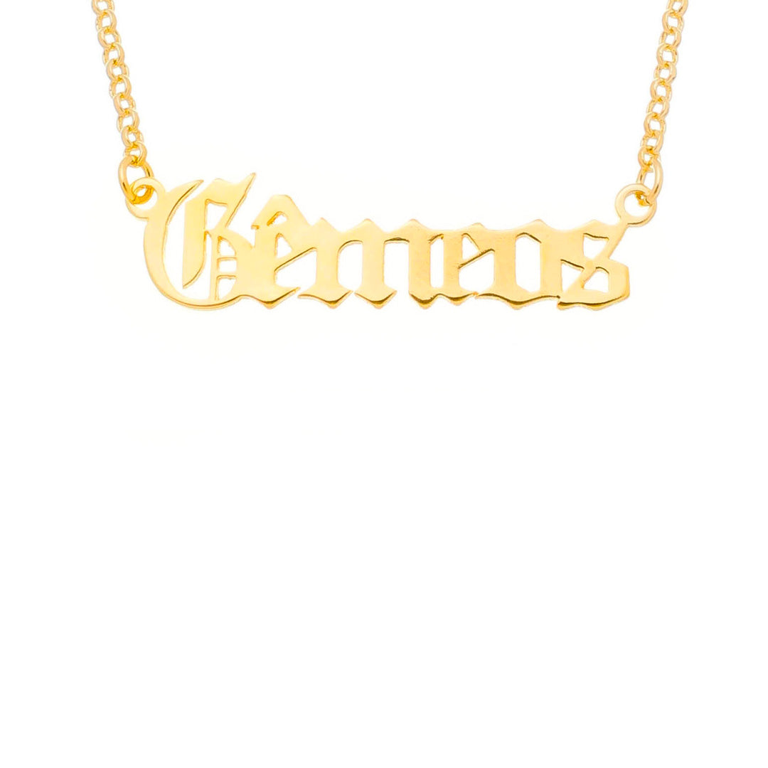 Colar de Signos Manuscrito Folheado a Ouro 18k