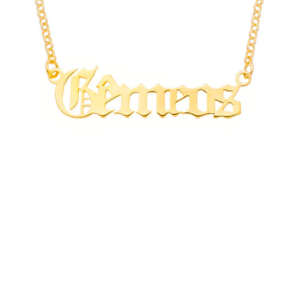 Colar de Signos Manuscrito Folheado a Ouro 18k