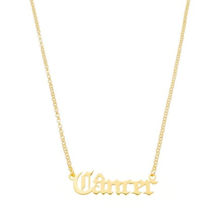 Colar de Signos Manuscrito Folheado a Ouro 18k