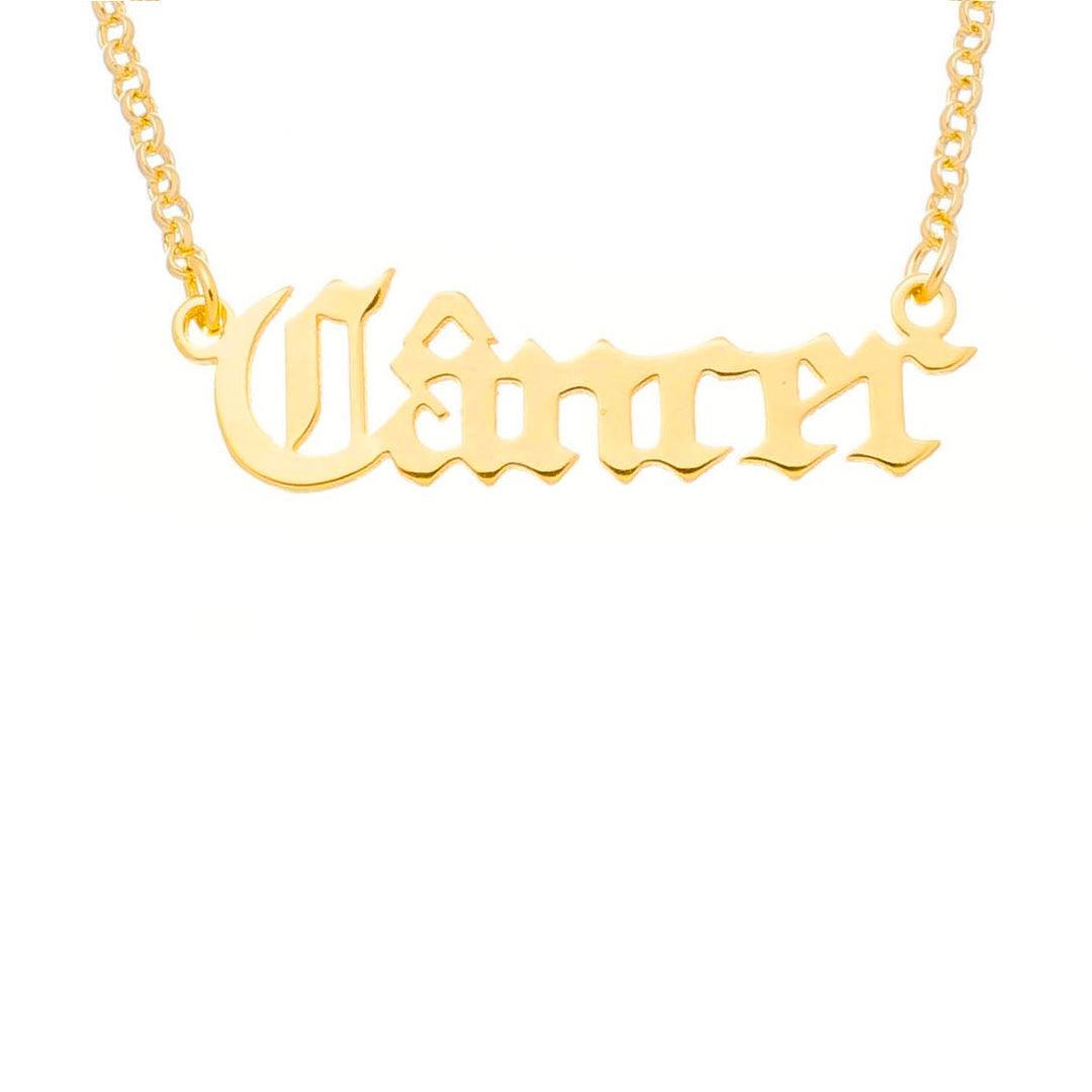 Colar de Signos Manuscrito Folheado a Ouro 18k