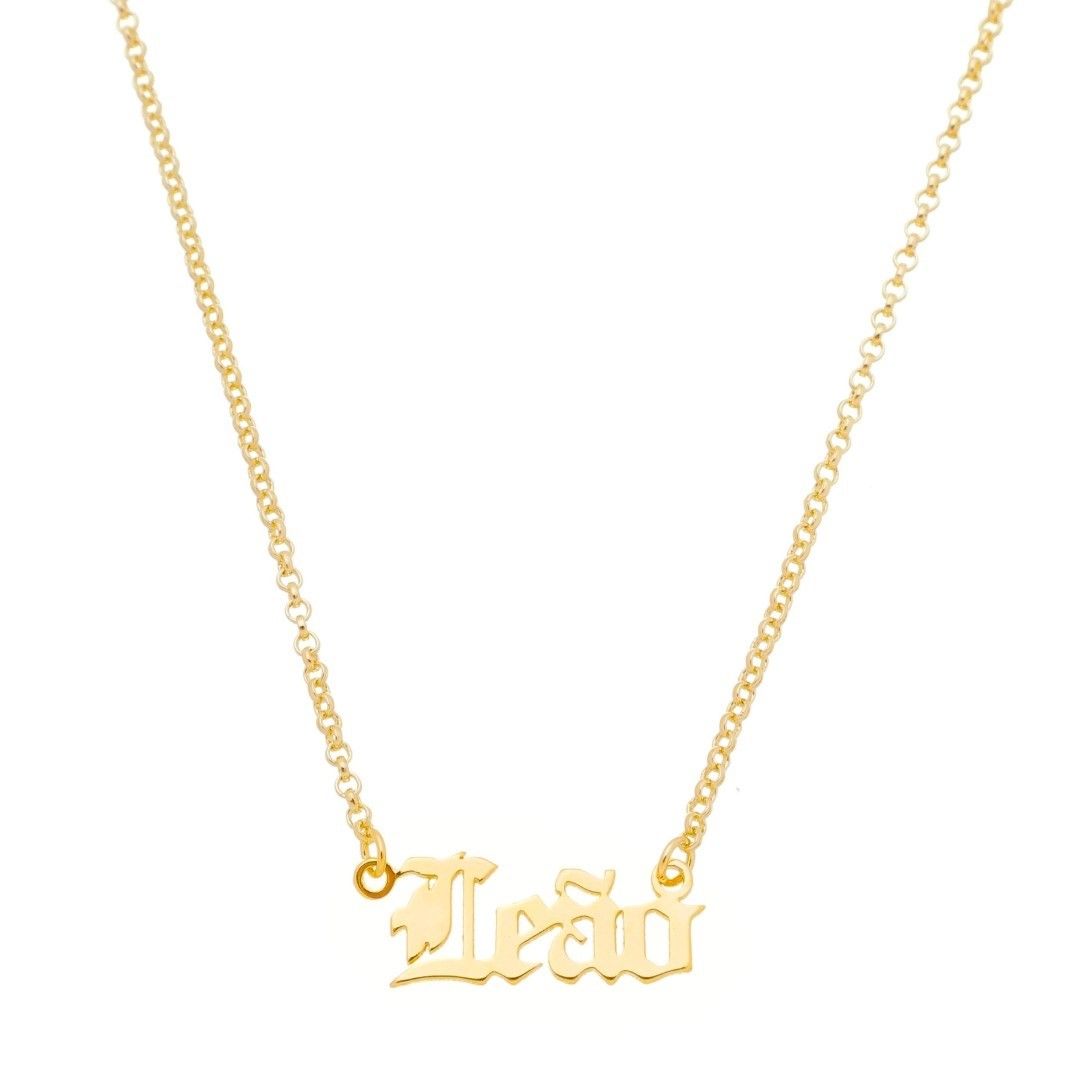 Colar de Signos Manuscrito Folheado a Ouro 18k