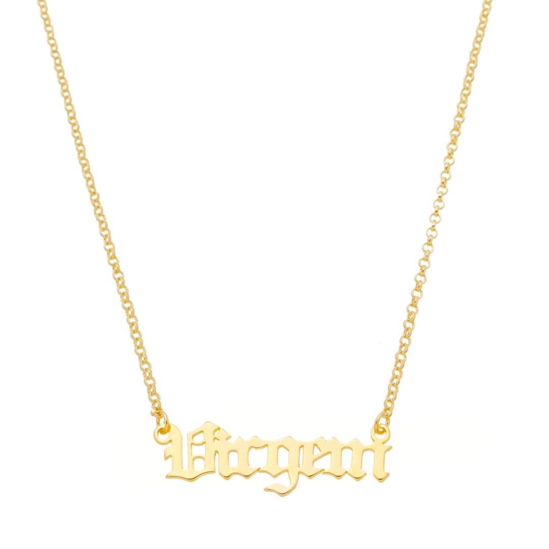 Colar de Signos Manuscrito Folheado a Ouro 18k