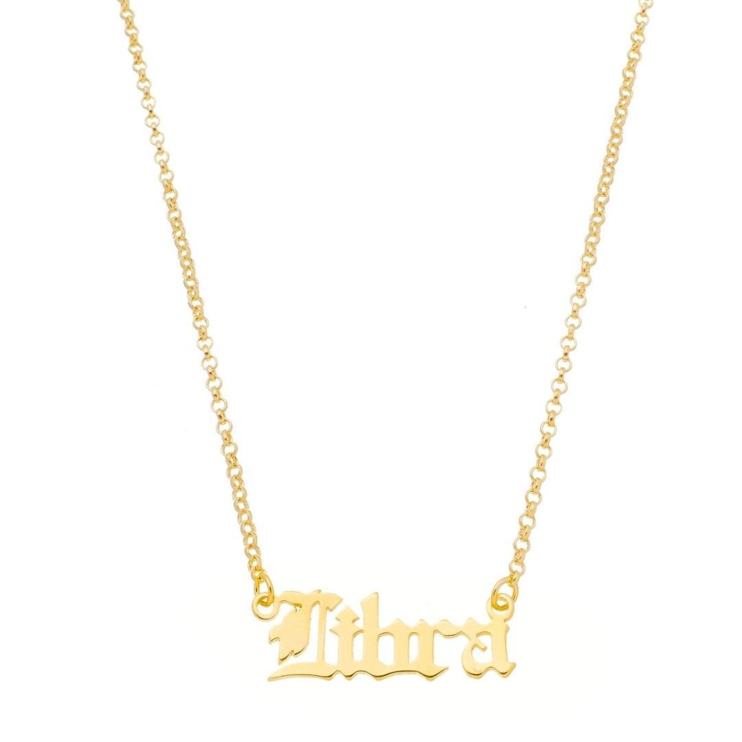 Colar de Signos Manuscrito Folheado a Ouro 18k