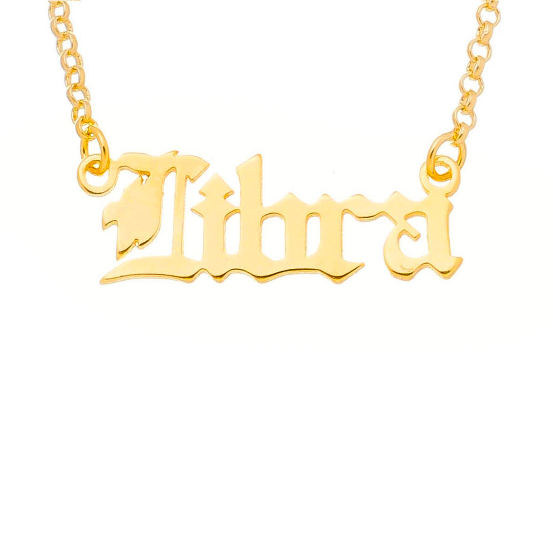 Colar de Signos Manuscrito Folheado a Ouro 18k