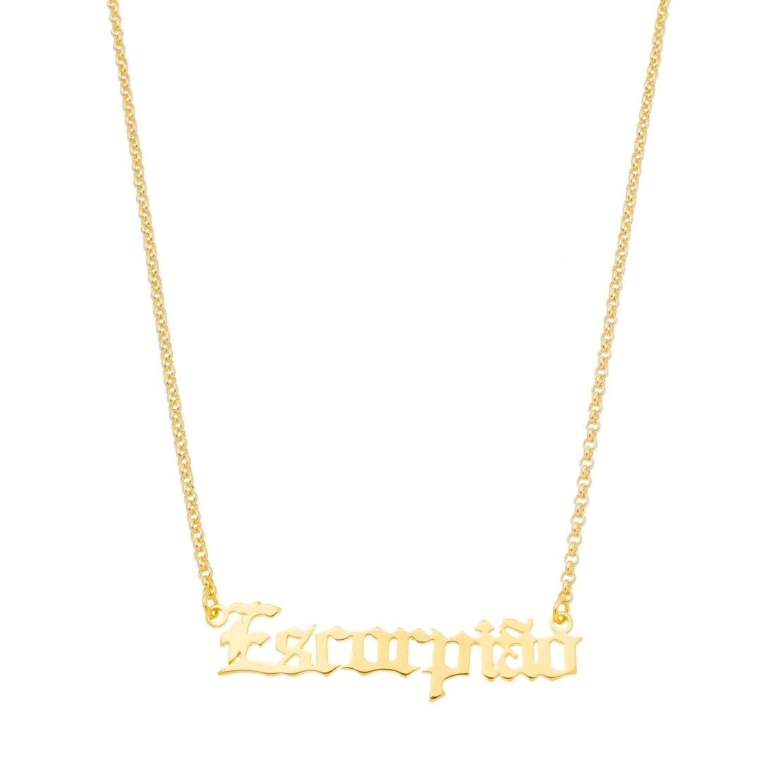 Colar de Signos Manuscrito Folheado a Ouro 18k