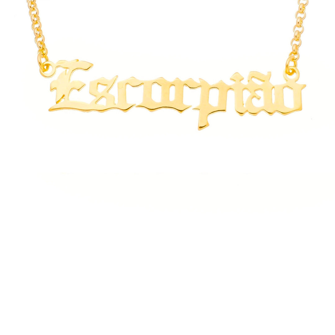 Colar de Signos Manuscrito Folheado a Ouro 18k