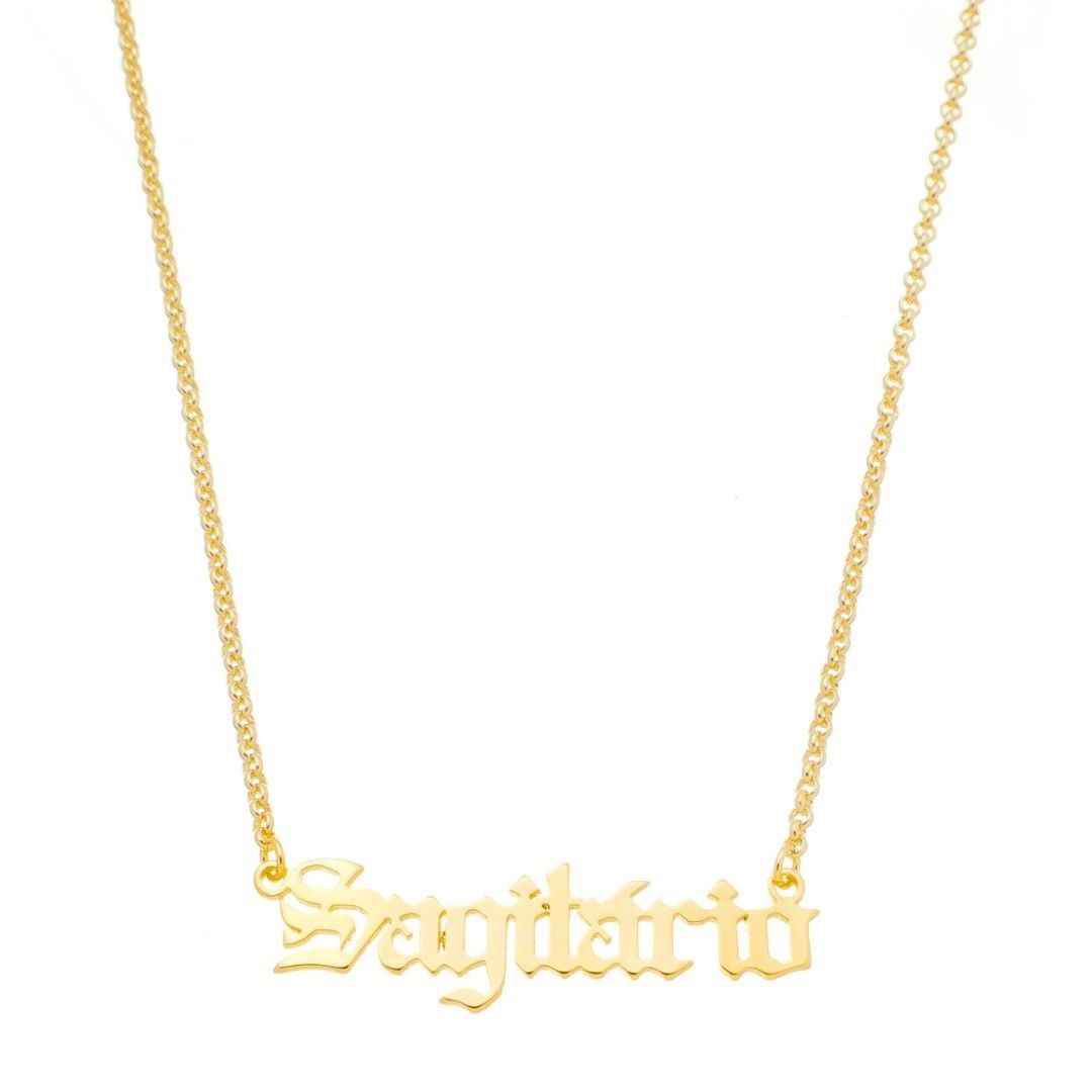 Colar de Signos Manuscrito Folheado a Ouro 18k