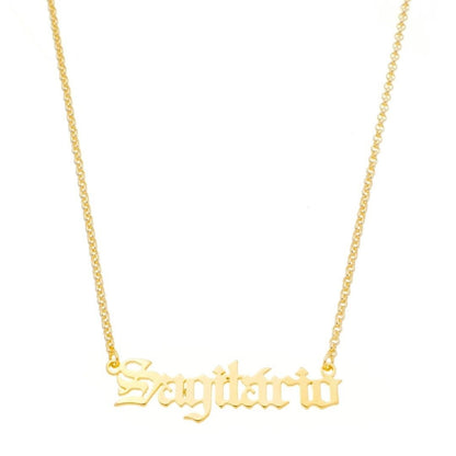 Colar de Signos Manuscrito Folheado a Ouro 18k