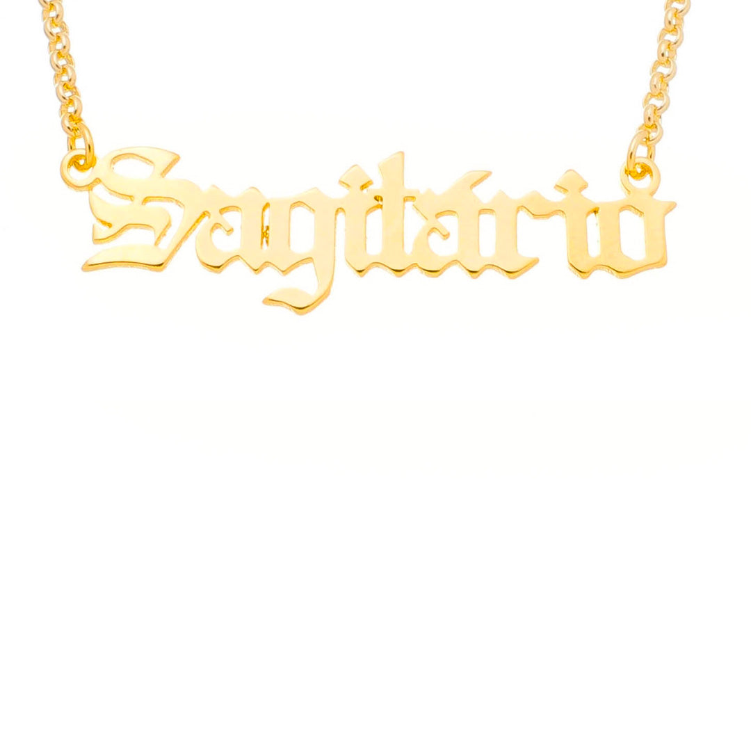 Colar de Signos Manuscrito Folheado a Ouro 18k