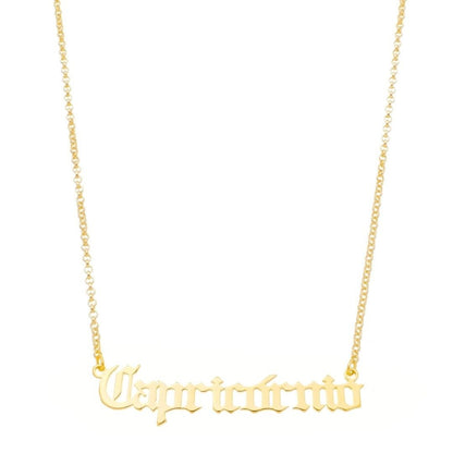 Colar de Signos Manuscrito Folheado a Ouro 18k