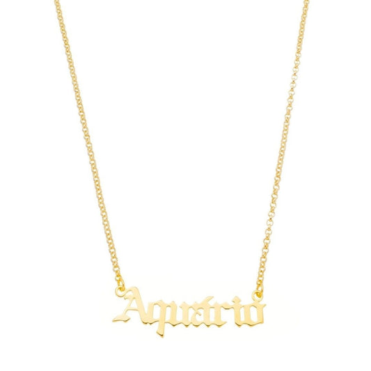 Colar de Signos Manuscrito Folheado a Ouro 18k