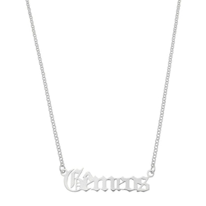 Colar de Signos Manuscrito Folheado em Ródio Branco
