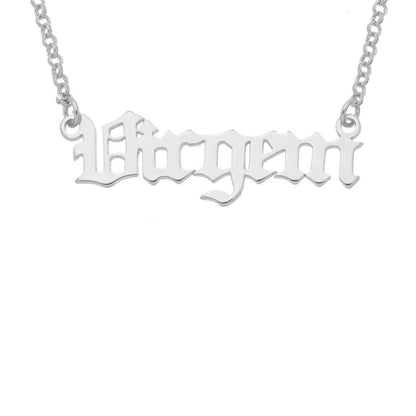 Colar de Signos Manuscrito Folheado em Ródio Branco