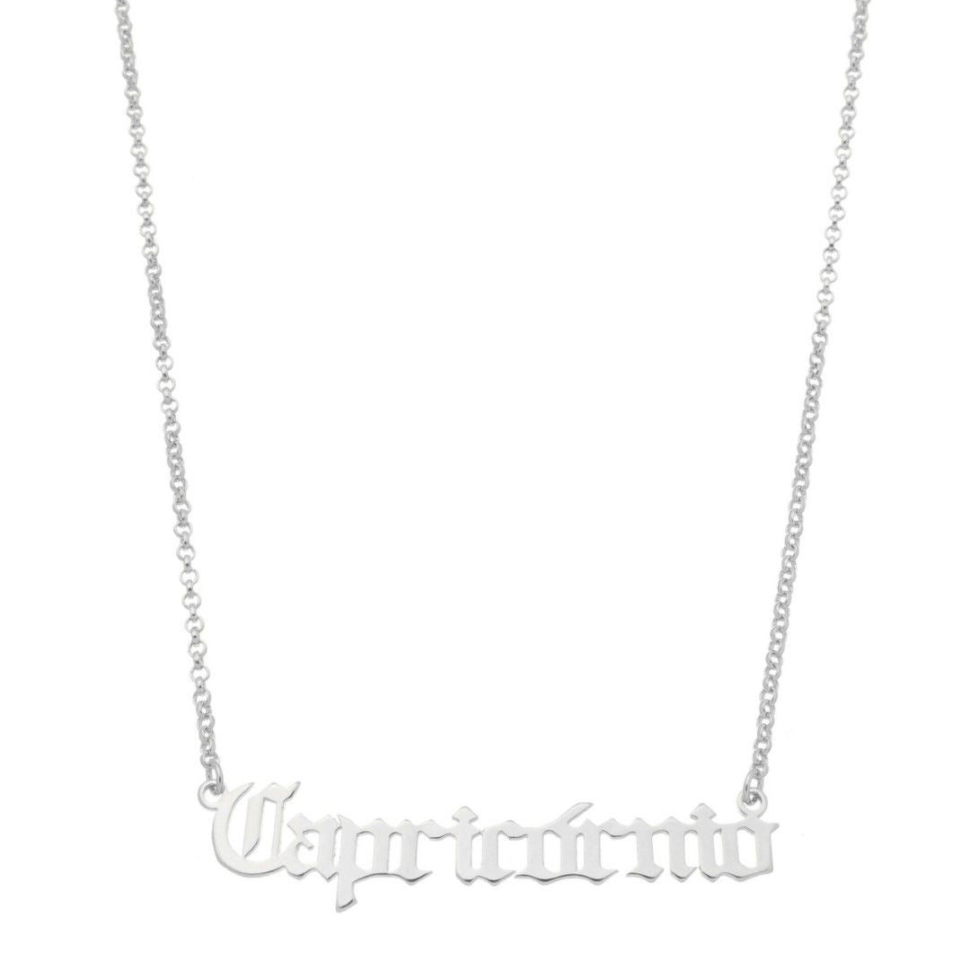 Colar de Signos Manuscrito Folheado em Ródio Branco