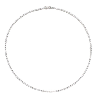 Colar Feminino Riviera Eugene 38 cm Zircônias Prata 925 Banhado em Ródio Branco