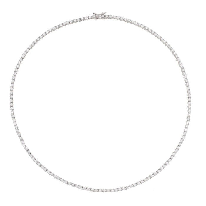 Colar Feminino Riviera Eugene 38 cm Zircônias Prata 925 Banhado em Ródio Branco