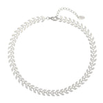 Tornozeleira Piuka Kylie Folhinhas Folheada em Ródio Branco