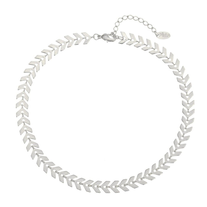 Tornozeleira Piuka Kylie Folhinhas Folheada em Ródio Branco