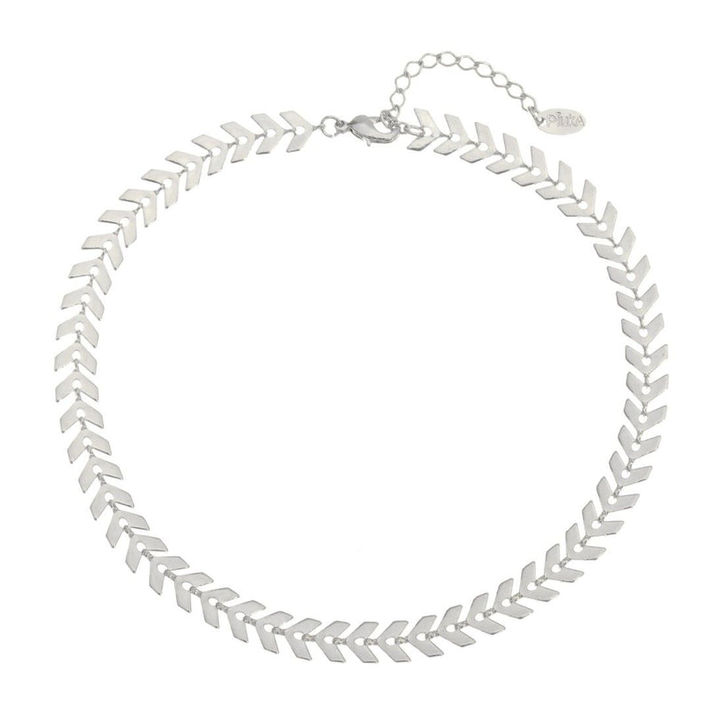 Tornozeleira Piuka Kylie Folhinhas Folheada em Ródio Branco