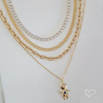 Colar Menino Ponto de Luz Safira Folheado a Ouro 18k