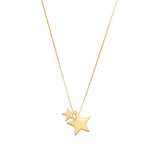 Colar Piuka Amy Duas Estrelas Metal Folheado a Ouro 18k