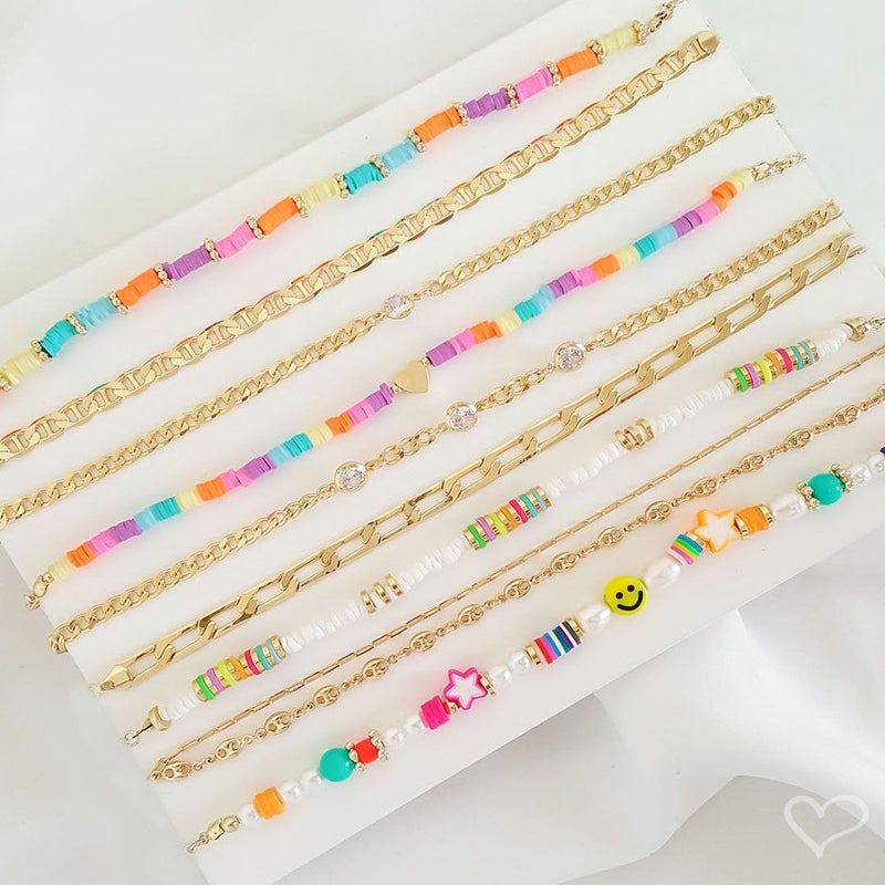 Tornozeleira Piuka Estela Folheada a Ouro 18k