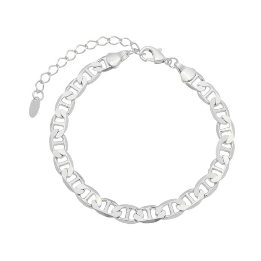 Pulseira Feminina Elos Folheada em Ródio Branco Louise