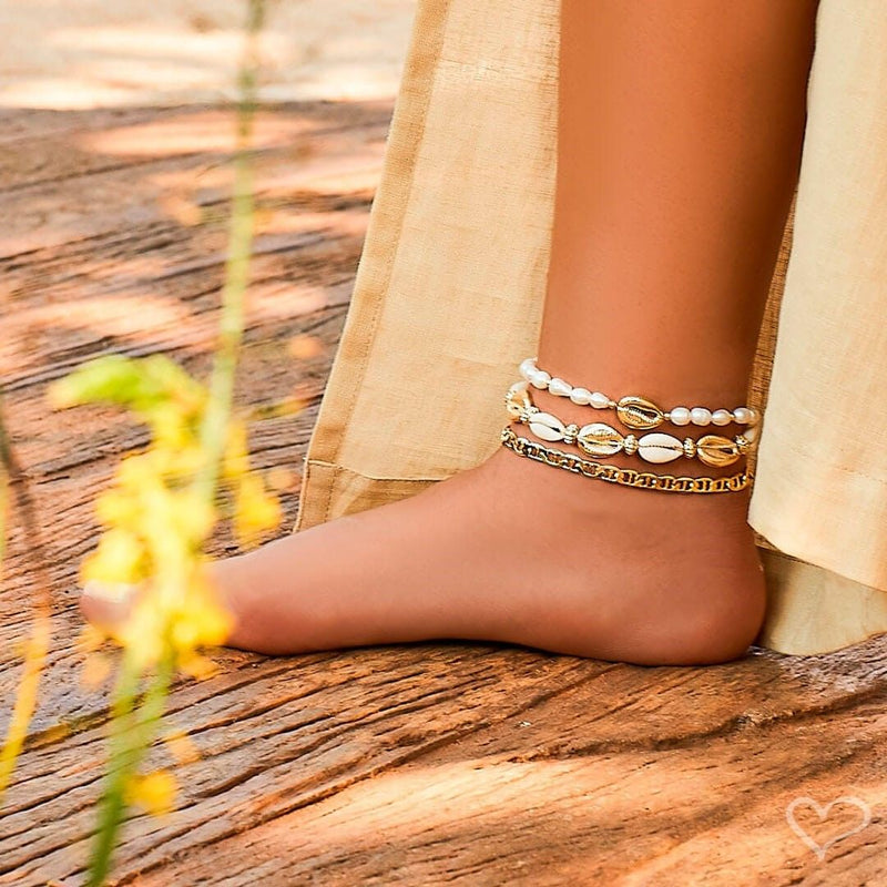 Tornozeleira Piuka Louise Elos Folheado a Ouro 18k