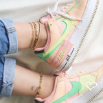 Tornozeleira Piuka Fernanda Malha Metal Fina Folheada a Ouro 18k