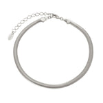 Tornozeleira Piuka Fernanda Malha Metal Fina Folheada em Ródio Branco