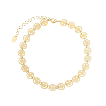Tornozeleira Piuka Nina Smile Folheada a Ouro 18k